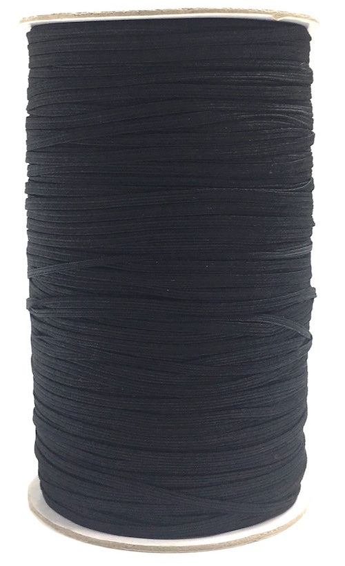 3mm Braided Elastic Black