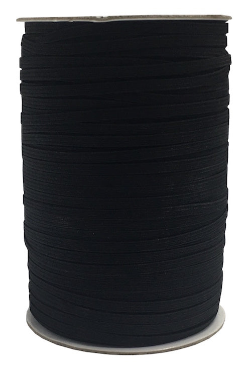 8mm Braided Elastic Black