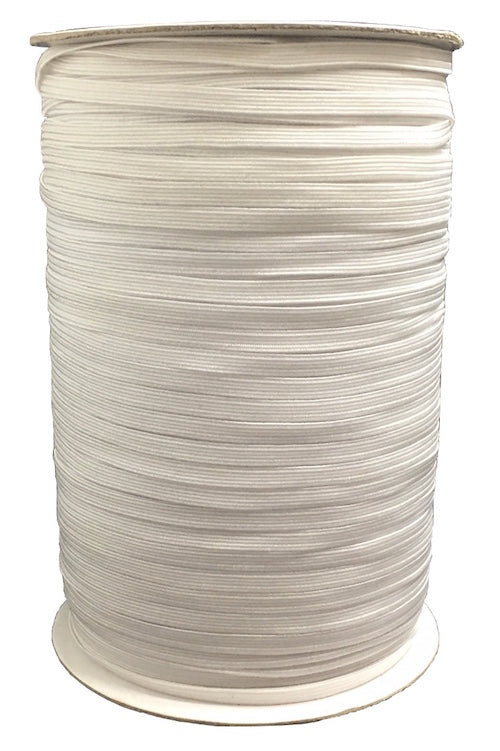 6mm Braided Elastic White