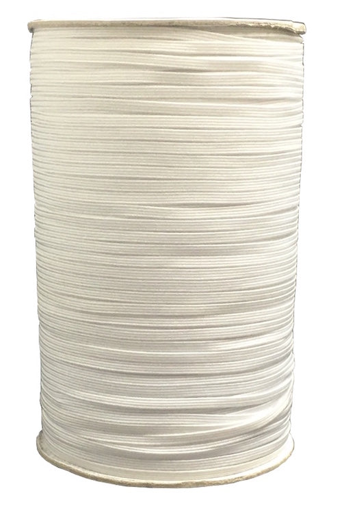 3mm Braided Elastic White