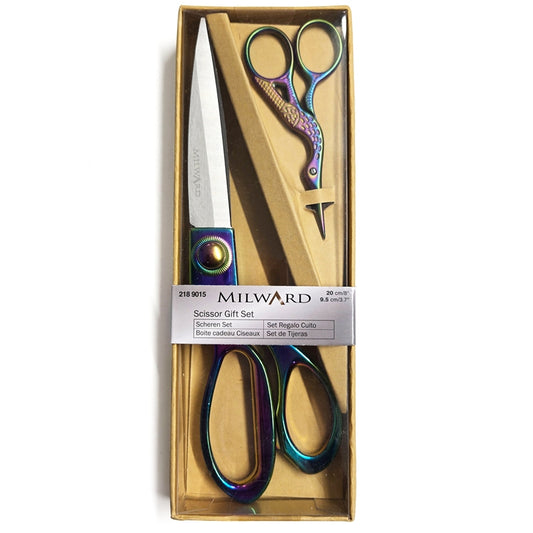 Milward 20cm Rainbow Scissors Gift Set