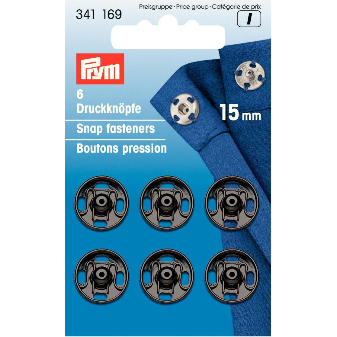 Prym 15mm Snap Fasteners Black