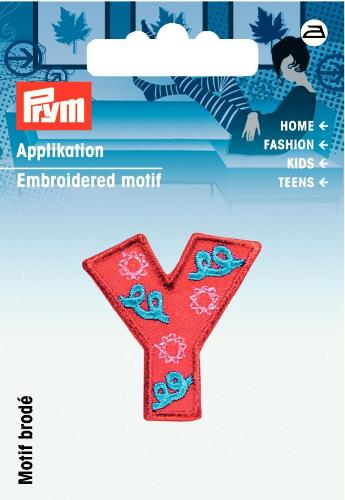 Prym Embroidered Letter \'Y\' Motif