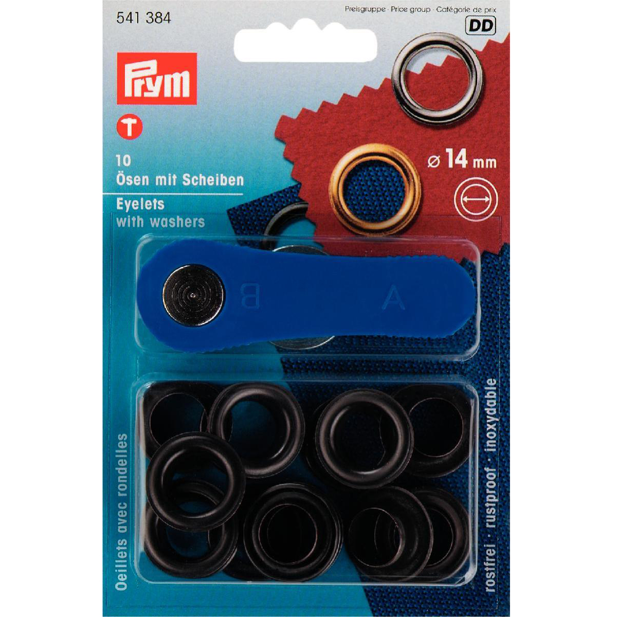 14mm Prym Black Eyelets & Washers 