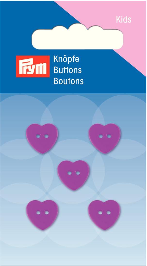 Prym 2-Hole Kids Heart Buttons