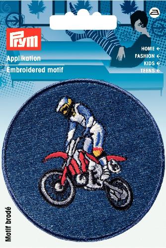 Prym Embroidered Denim Motocross Motif
