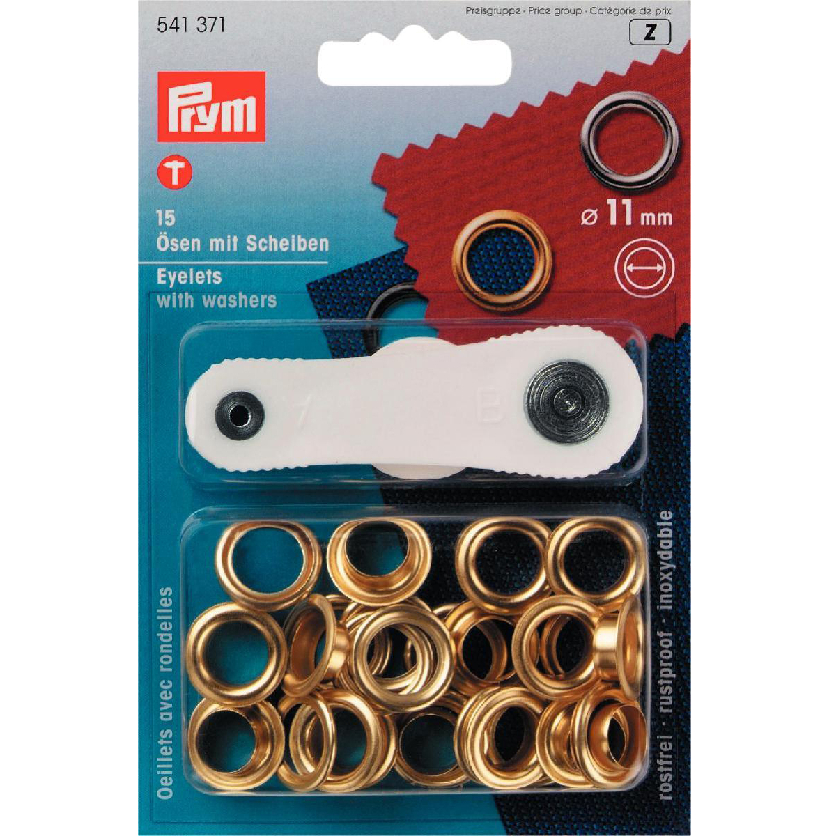 11mm Prym Gold Eyelets & Washers