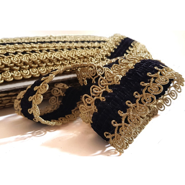 40mm Metallic Velvet Braid Trim