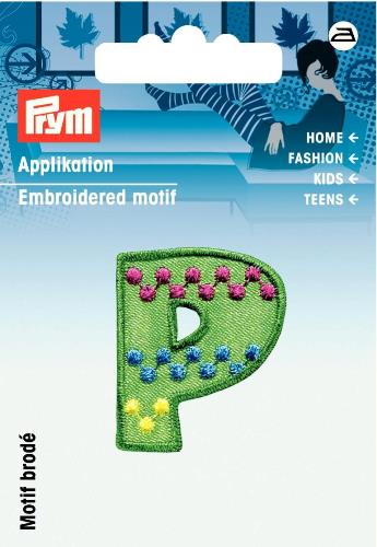 Prym Embroidered Letter 'P' Motif