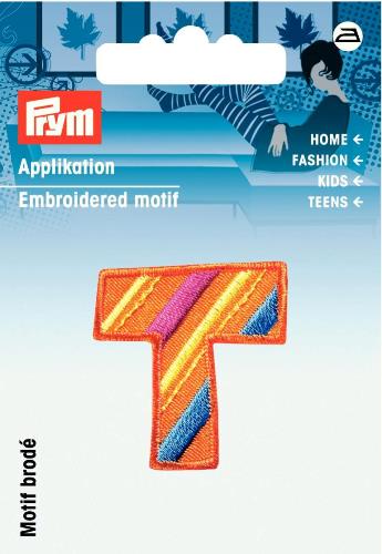 Prym Embroidered Letter 'T' Motif