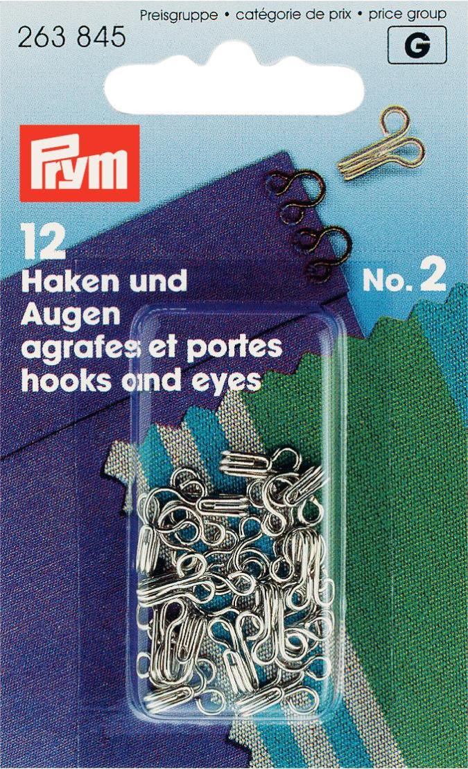 Prym Size 2 Hooks and Eyes