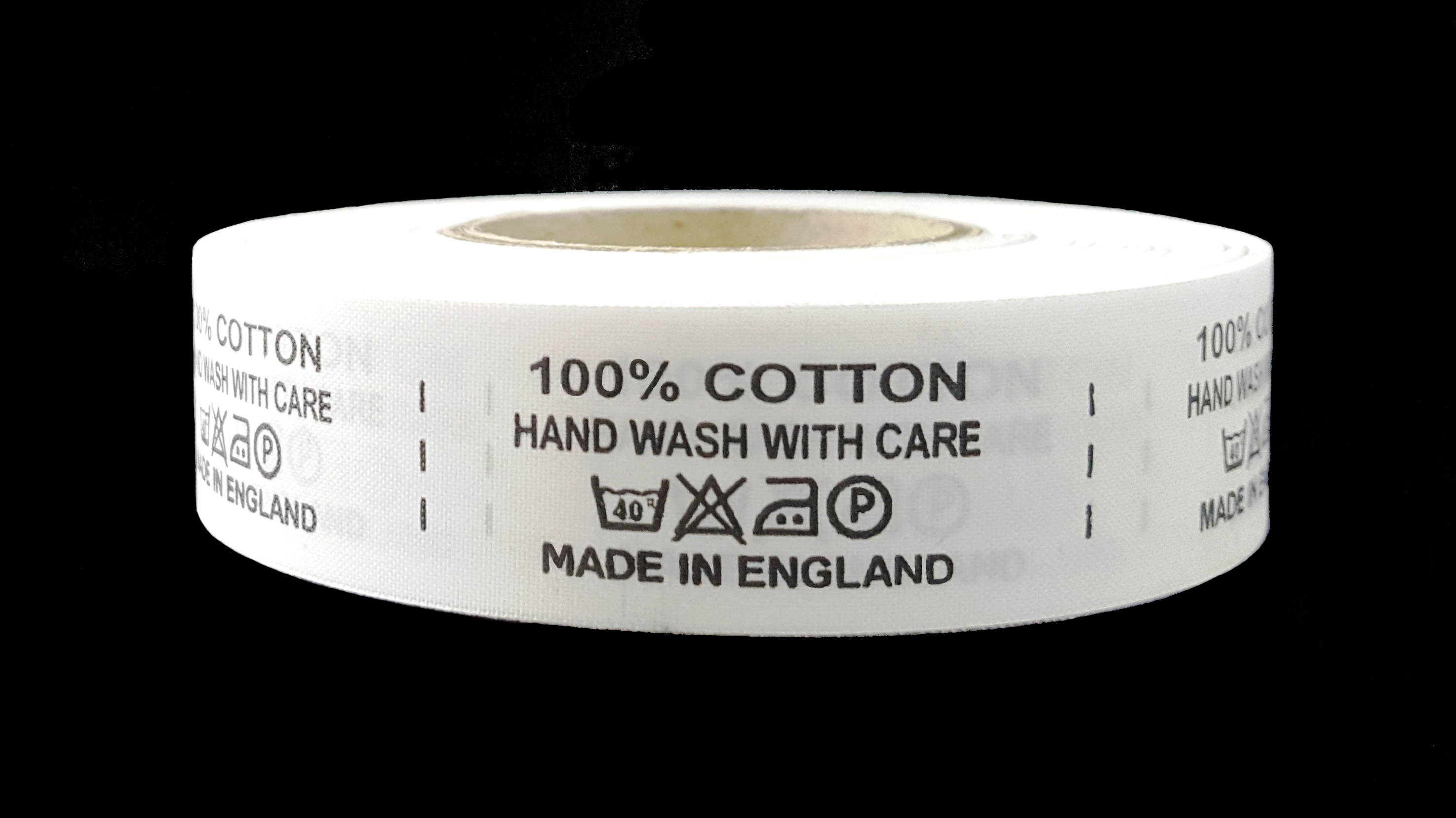 100% COTTON HAND WASH WITH CARE, CARE LABELS