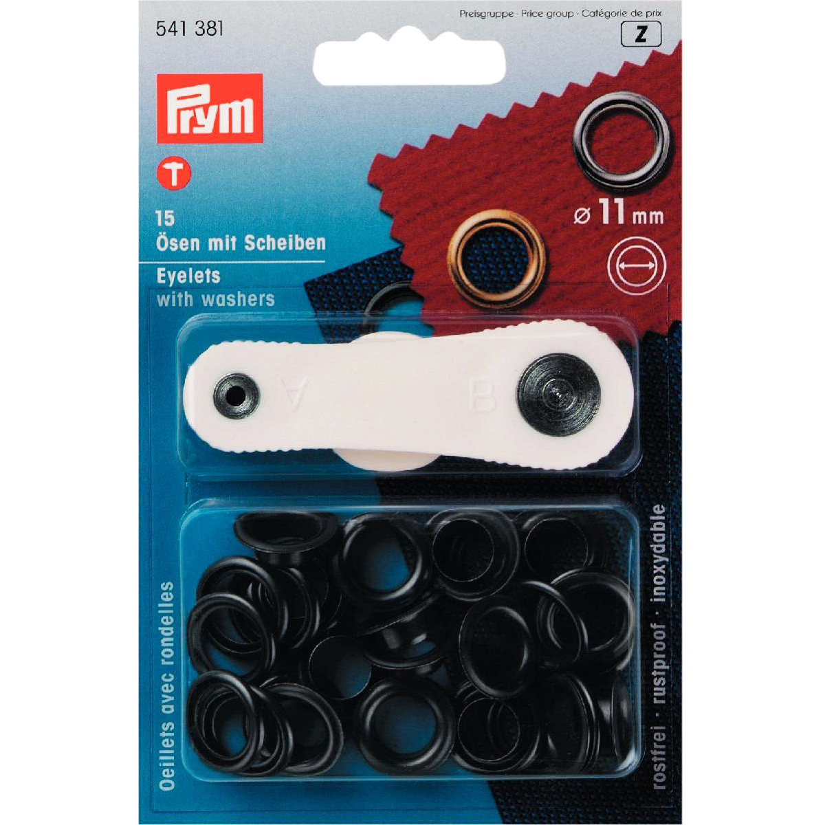 11mm Prym Black Eyelets & Washers 