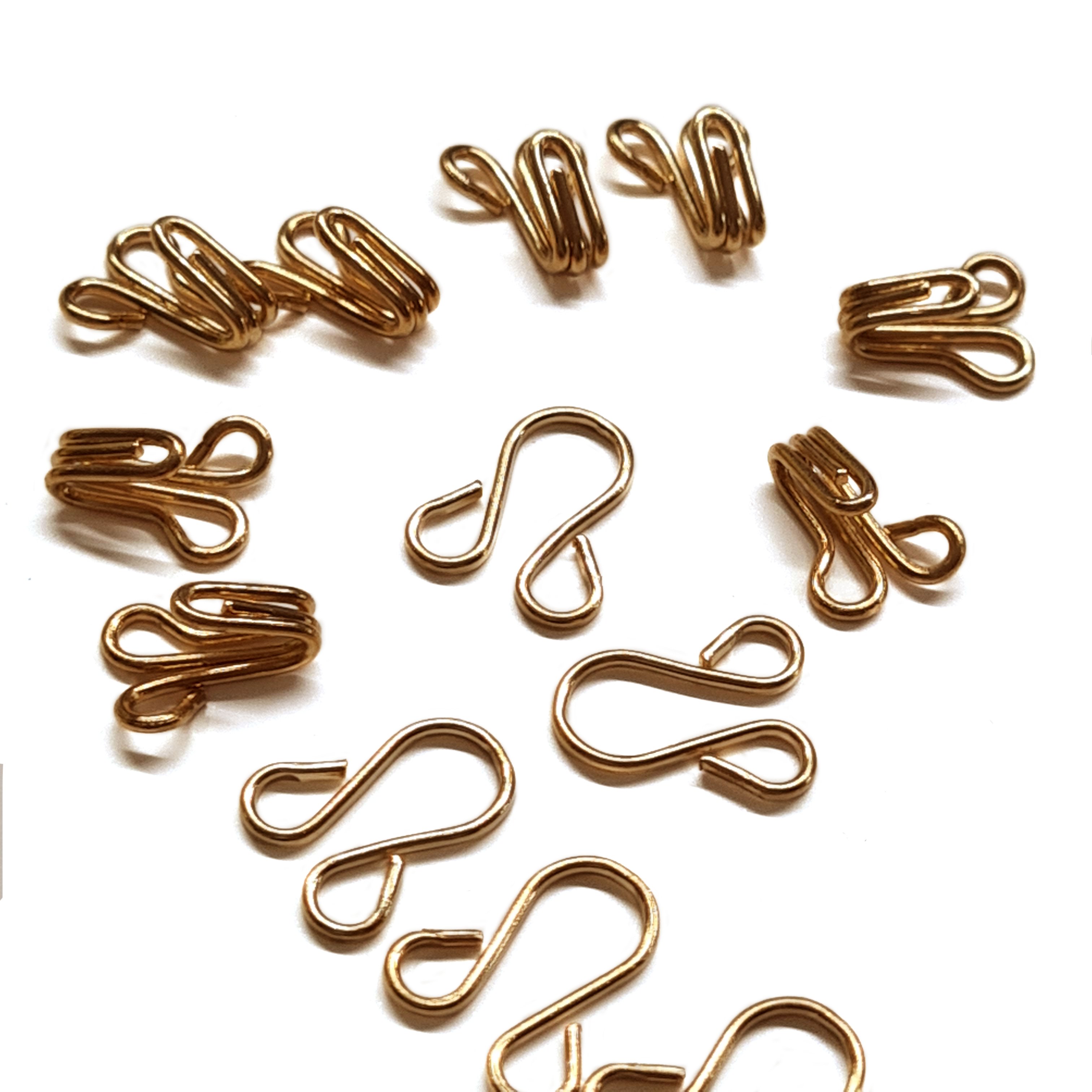 Brass Hooks & Eyes - Size 1