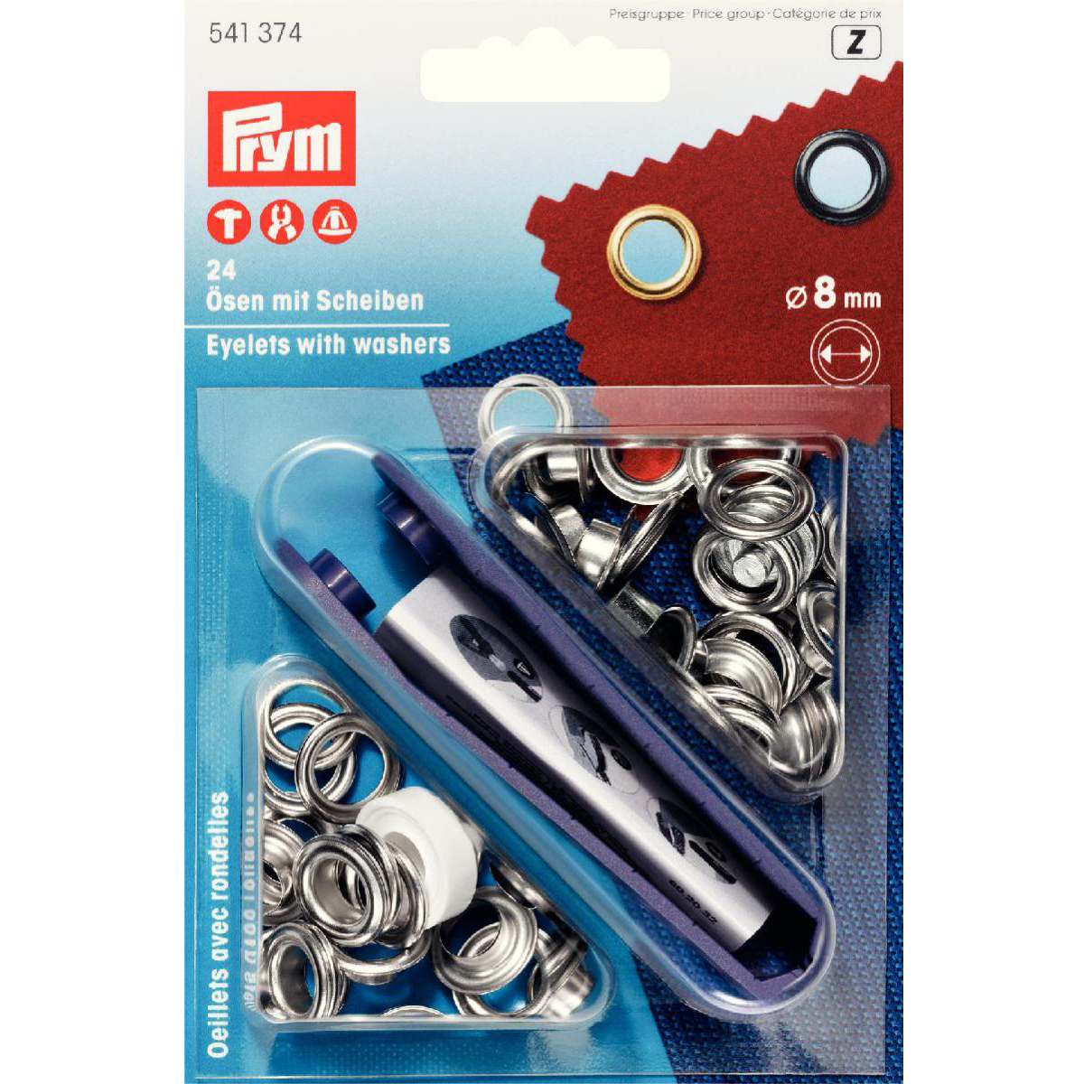 8mm Prym Silver Eyelets & Washers 