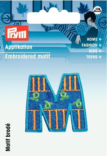 Prym Embroidered Letter 'M' Motif