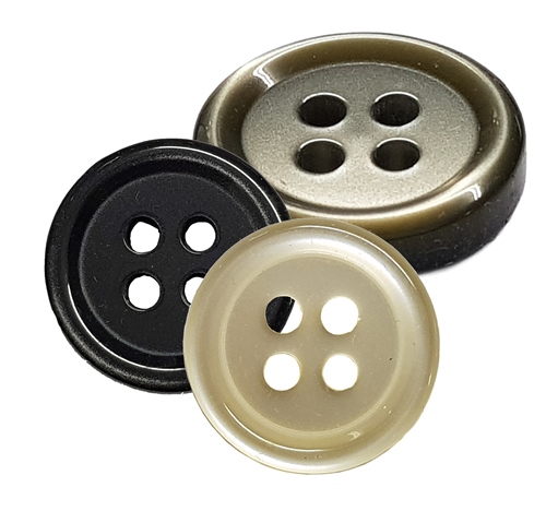 4-Hole Polyester Rimmed Buttons