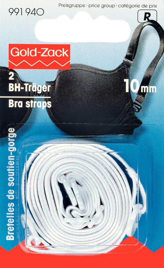 2 white 10mm Bra Straps