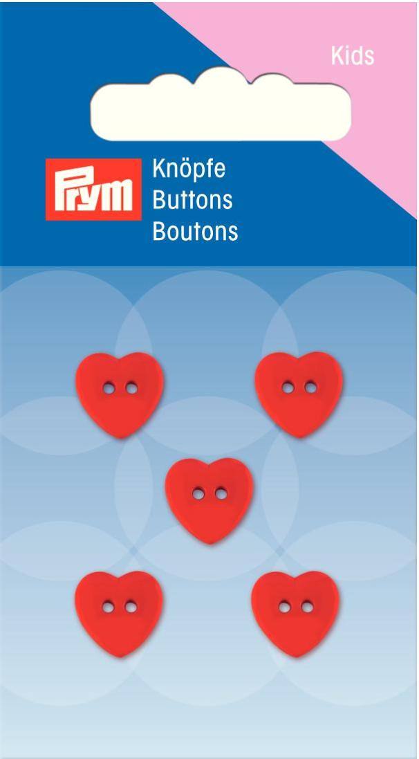 Prym 2-Hole Kids heart Buttons