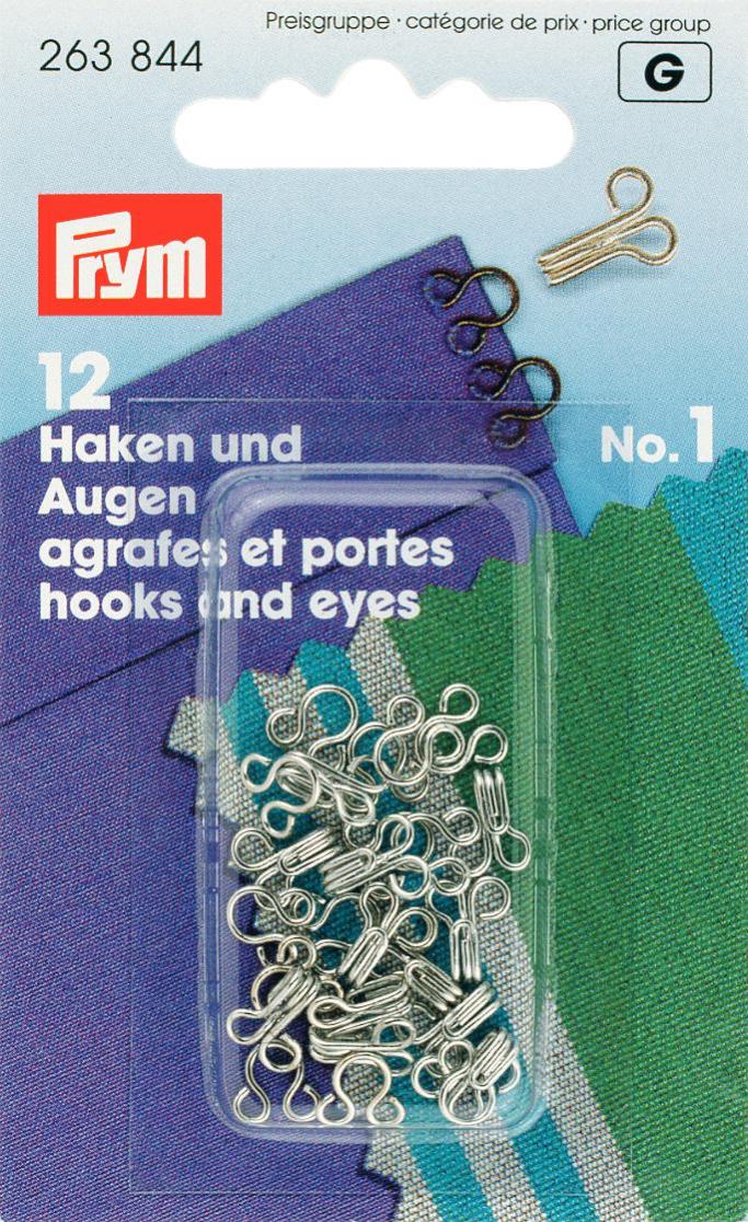 Prym Size 1 Hooks and Eyes