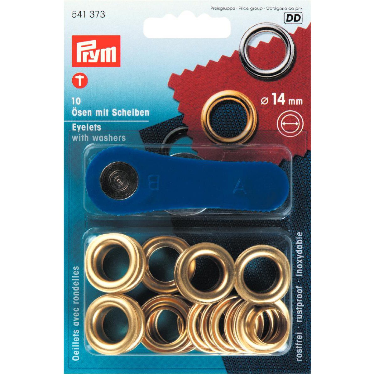 14mm Prym Gold Eyelets & Washers 