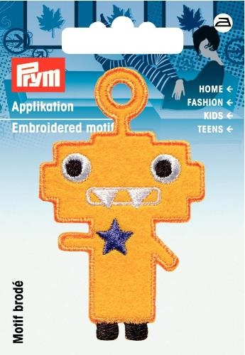 Prym Embroidered Yellow Monster Motif