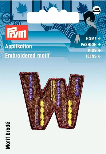 Prym Embroidered Letter 'W' Motif