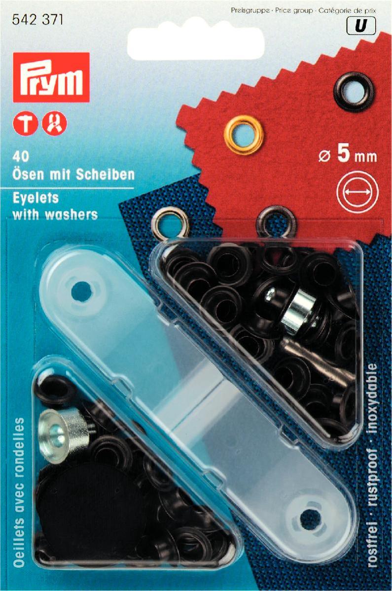 40 Black Eyelets with Washers with Tool