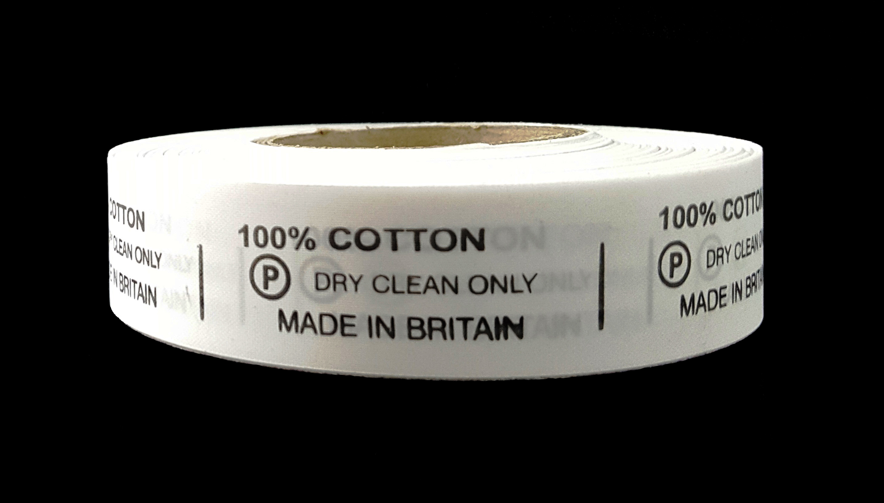 100% Cotton, Dry Clean, Care Labels