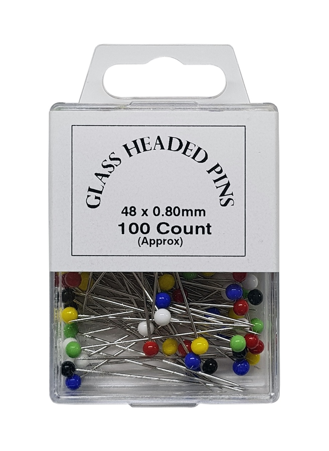 100 Glass Headed Pins