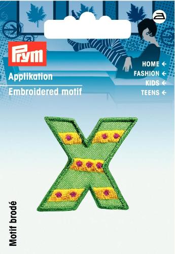 Prym Embroidered Letter 'X' Motif