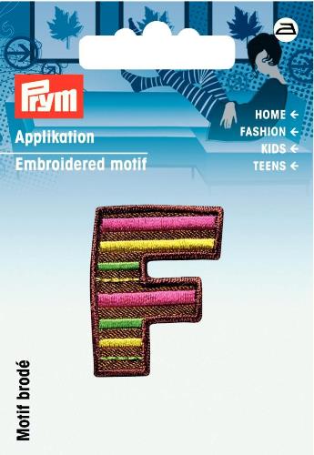 Prym Embroidered Letter 'F' Motif