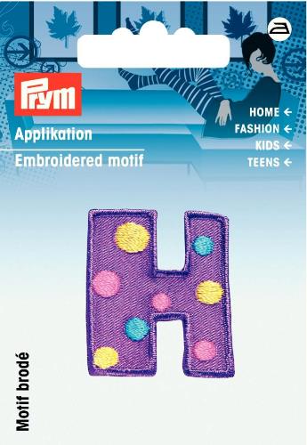 Prym Embroidered Letter 'H' Motif