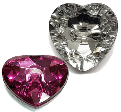 Heart Shaped Gem Button