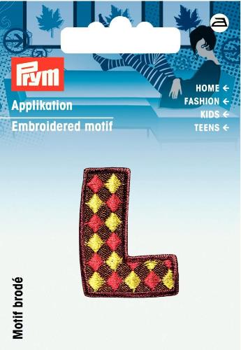 Prym Embroidered Letter 'L' Motif