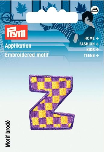 Prym Embroidered Letter 'Z' Motif