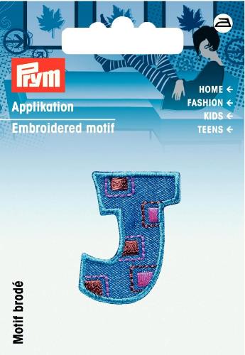 Prym Embroidered Letter 'J' Motif