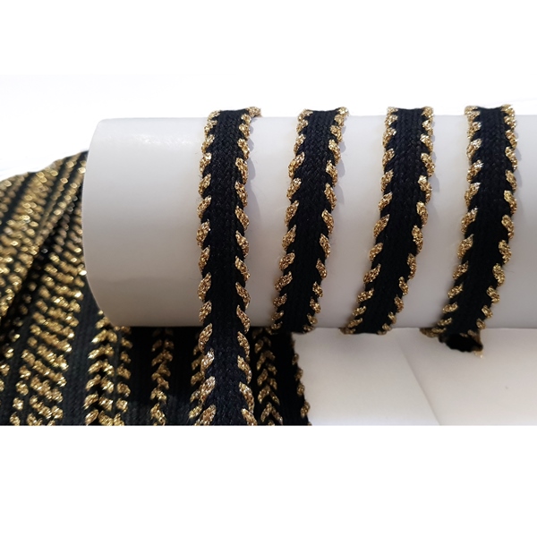 10mm Cotton Braided Lurex Trim