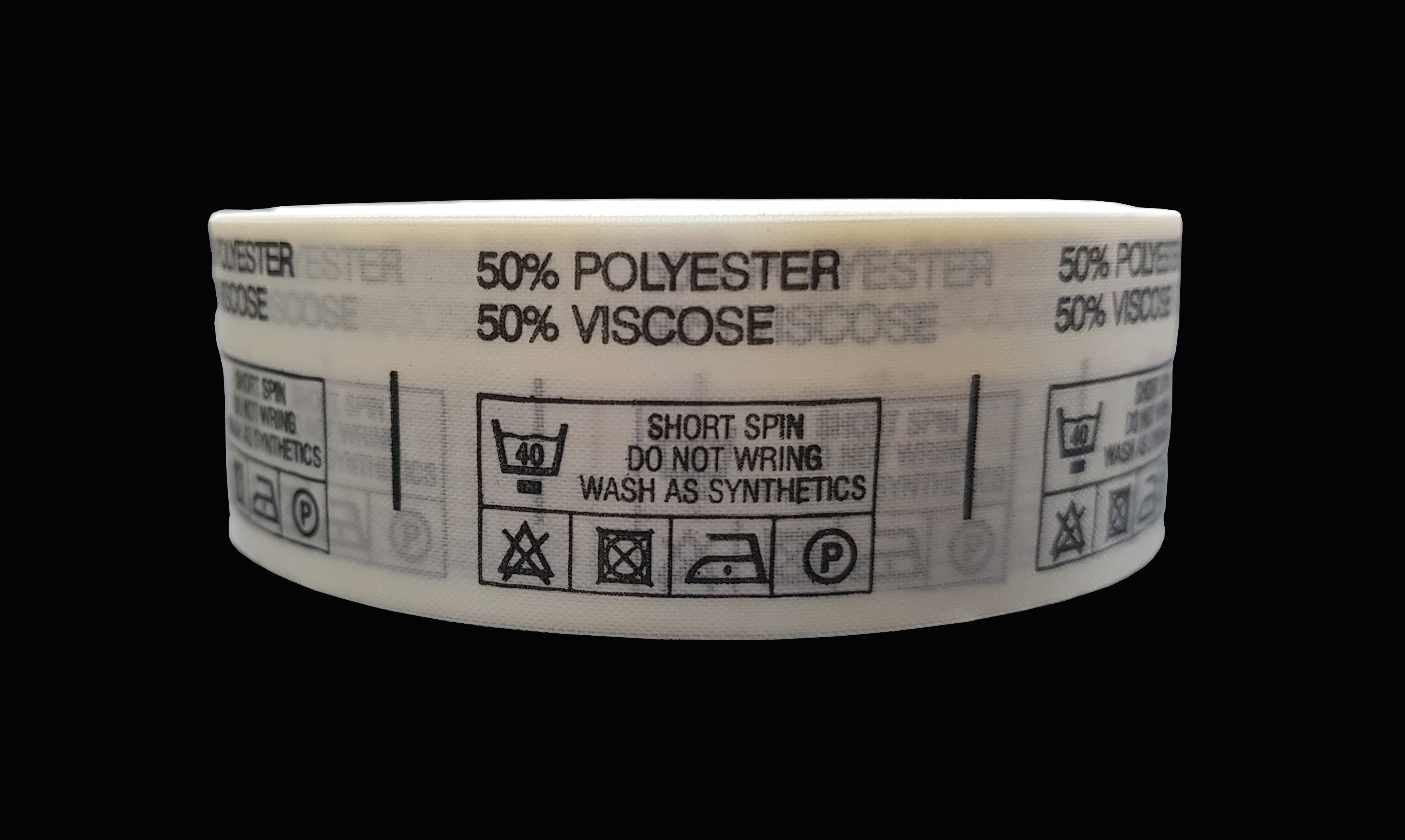 50% Polyester 50% Viscose Care Labels