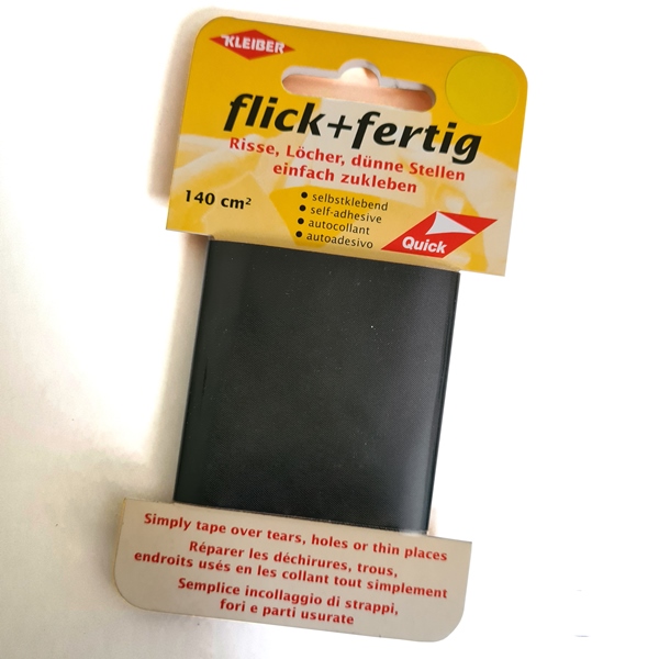 Kleiber 140 cm Flick Plus Fertig Self Adhesive Nylon Repair Tape, Grey