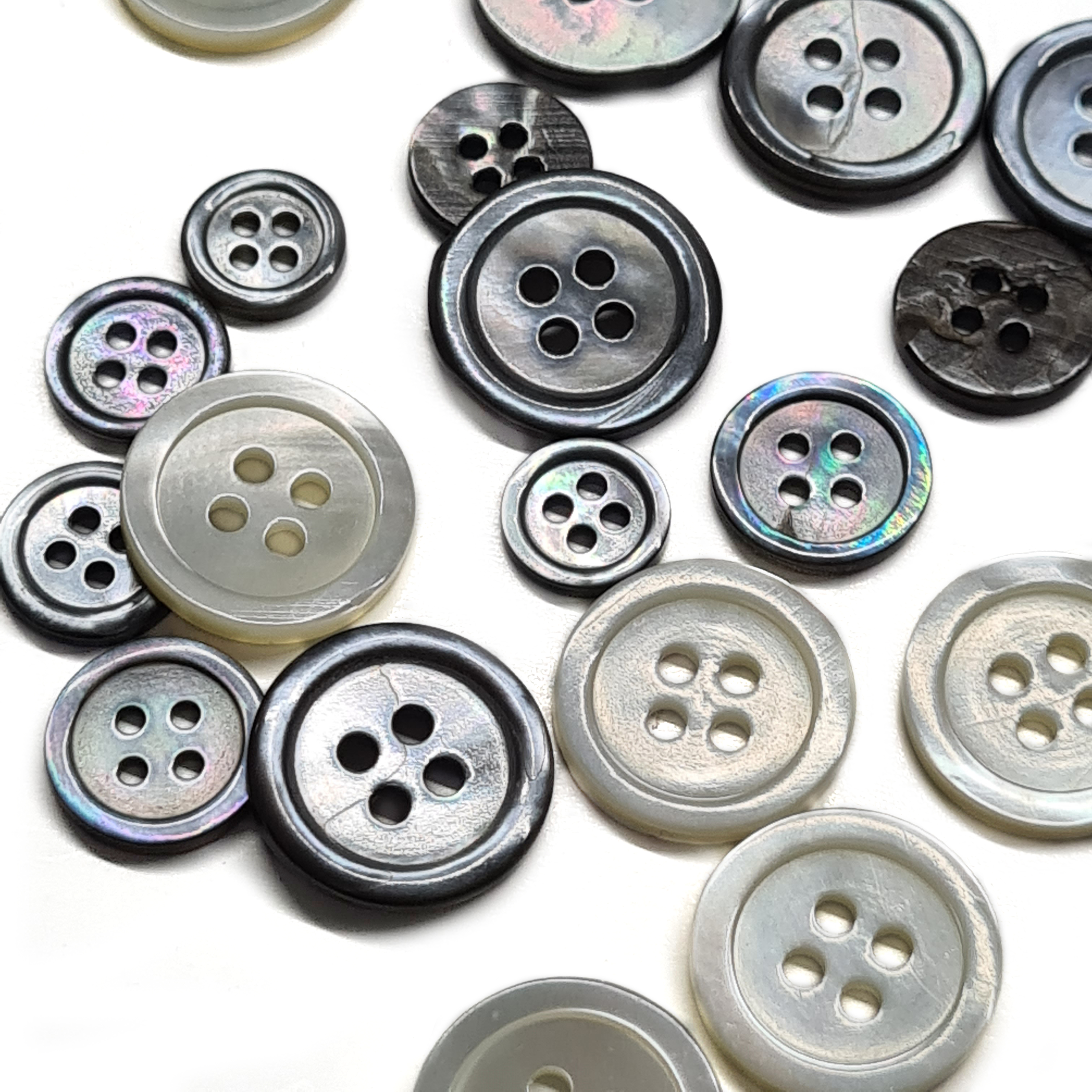 4-Hole Rimmed Shell Buttons