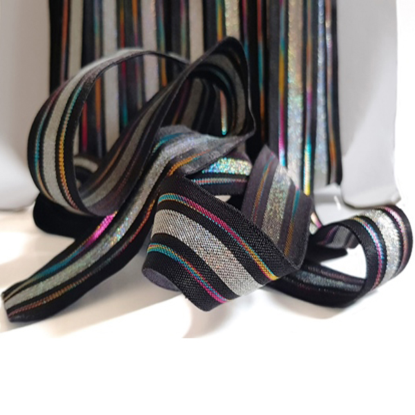 22mm Striped Shiny Elastic