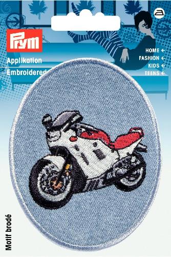 Prym Embroidered Denim Motor Bike Motif