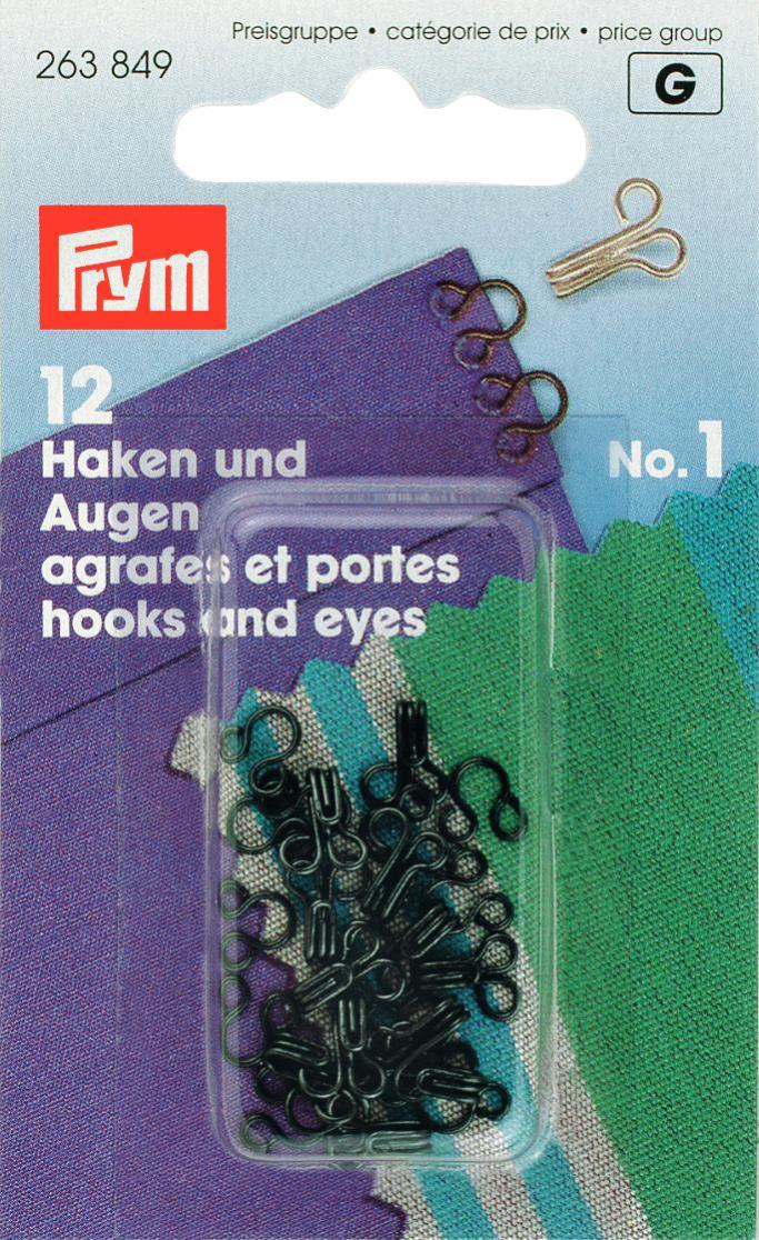 Prym Size 1 Hooks and Eyes