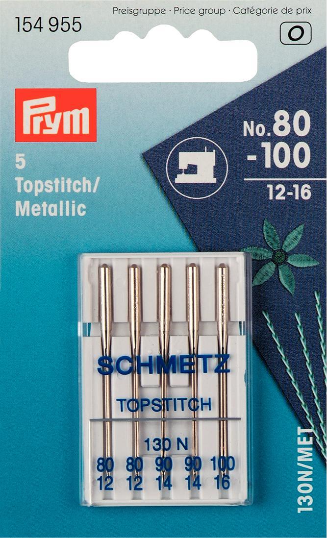 Prym Topstitch/Metallic Machine Needles, No. 80-100