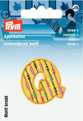 Prym Embroidered Letter 'Q' Motif